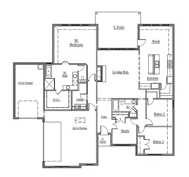 2D floor plan layout of this home in Arbor Oaks, Boyd, TX (Image 3).