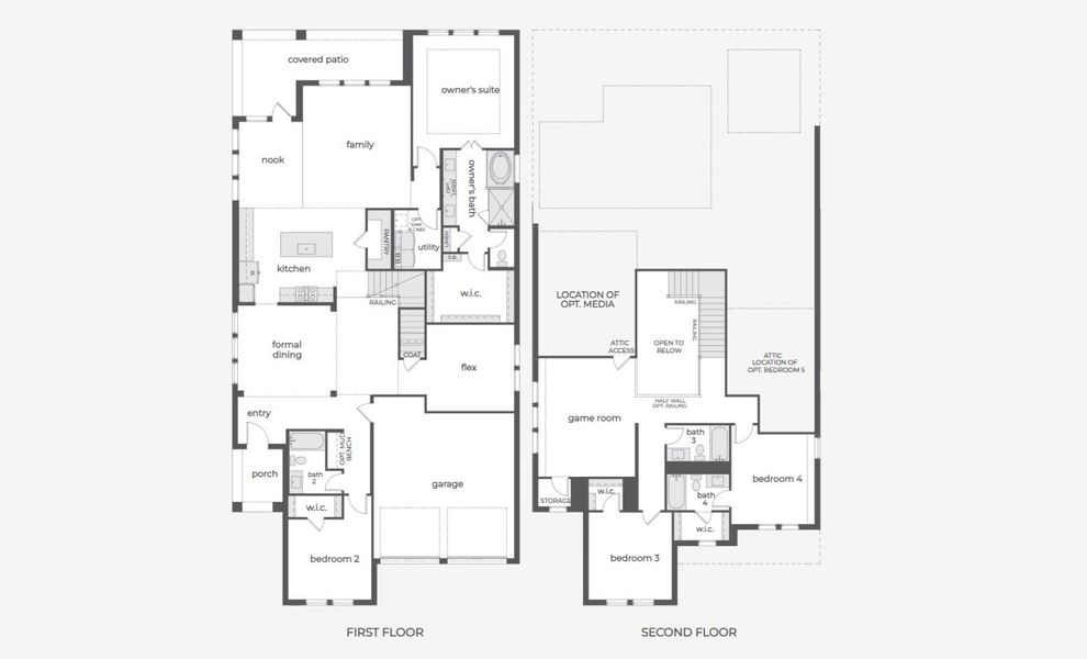 2D floor plan layout for the Pascal by Normandy Homes in Watson Branch, Mansfield, TX (Image 1). 2D floor plan layout for the Pascal by Normandy Homes in Watson Branch, Mansfield, TX (Image 1).