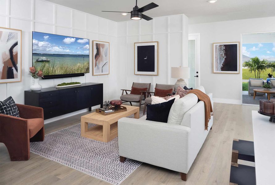 Representative furnished interior of a home built from the The Bellmeade by David Weekley Homes in Reflections at Olympus – Legacy, Clermont (Image 5). Representative furnished interior of a home built from the The Bellmeade by David Weekley Homes in Reflections at Olympus – Legacy, Clermont (Image 5).