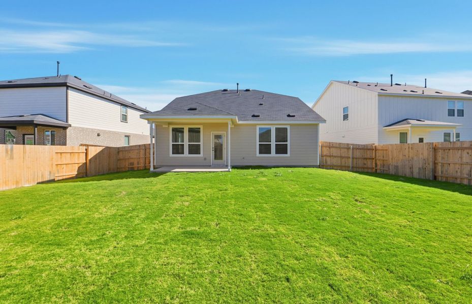 Exterior details and patio area of a home in Sunfield, Buda (Image 4). Exterior details and patio area of a home in Sunfield, Buda (Image 4).