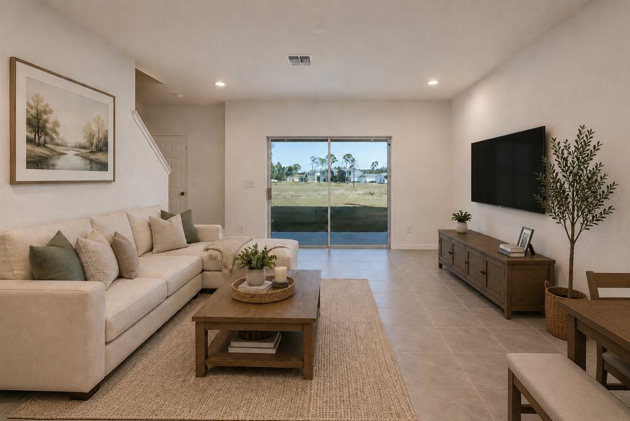 Spacious and Inviting Living Room in Central Florida Townhome Spacious and Inviting Living Room in Central Florida Townhome