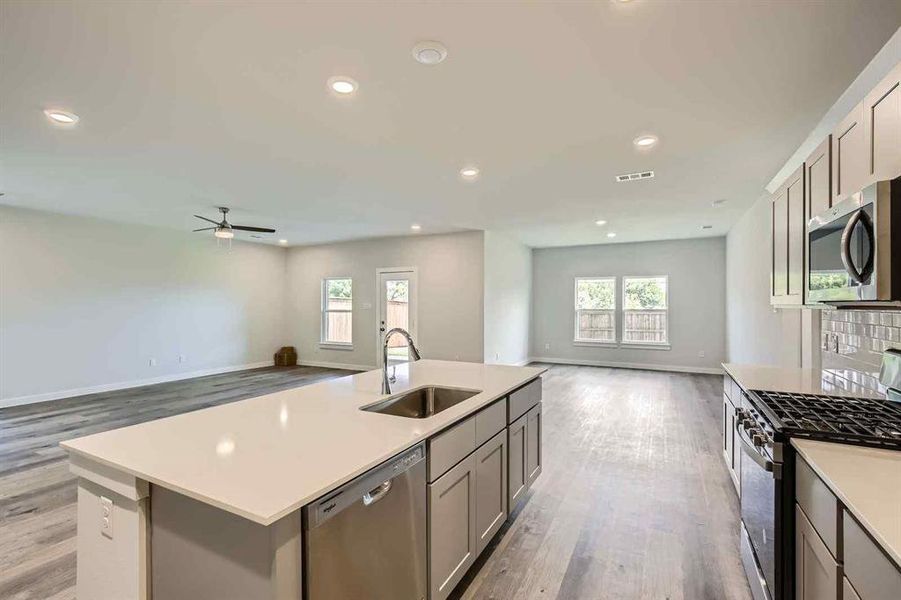 Furnished interior view inside a new home in Prestige Collection at Overland Grove, Forney (Image 7). Furnished interior view inside a new home in Prestige Collection at Overland Grove, Forney (Image 7).