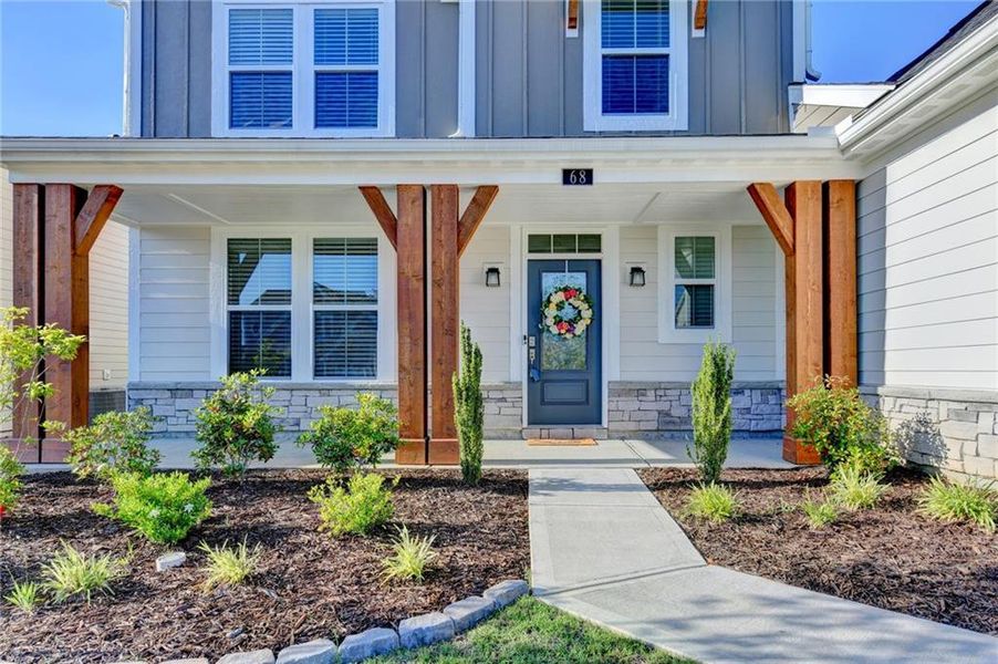Exterior details and patio area of a home in The Reserve At Liberty Park, Braselton (Image 3).
