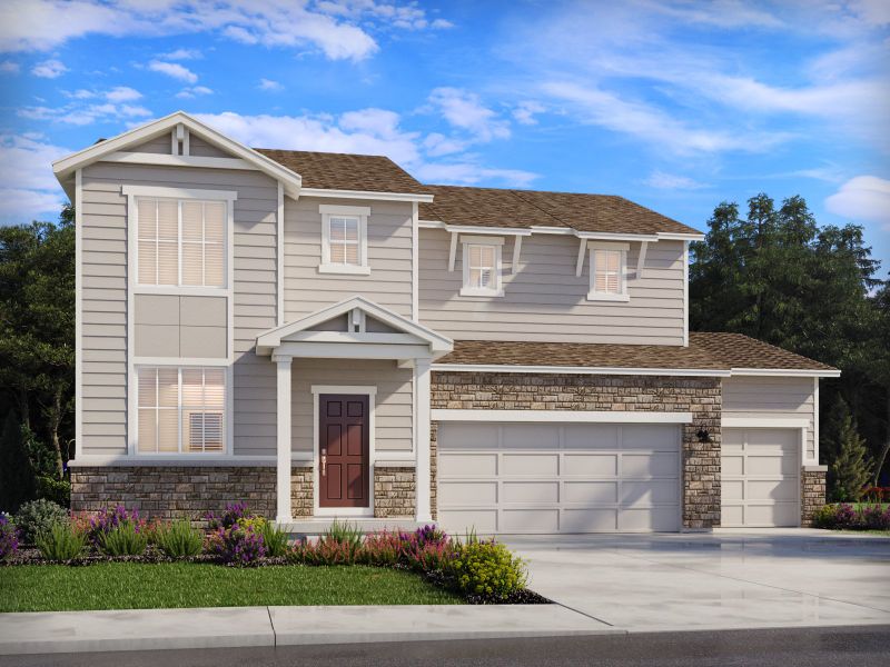 Representative exterior photo of a completed home built from the The Monarch by Meritage Homes in Paint Brush Hills, Peyton, CO (Image 14).