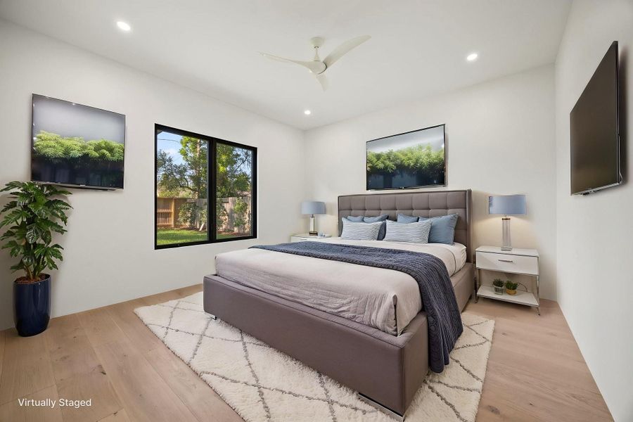 Virtually staged second primary bedroom.