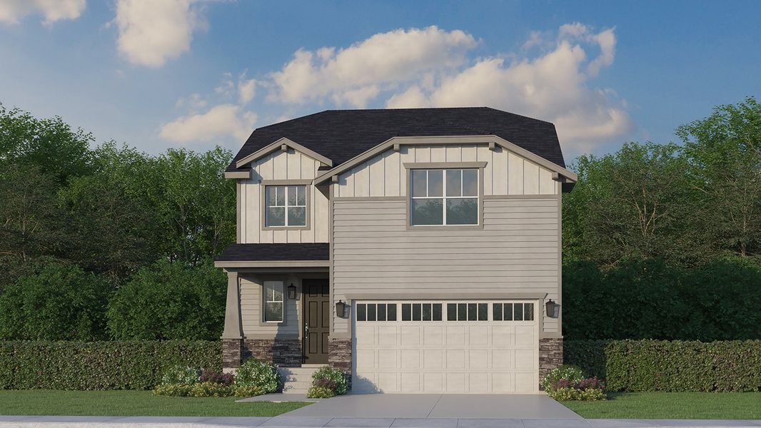 Plan C302 Elevation B with Manufactured Stone Plan C302 Elevation B with Manufactured Stone