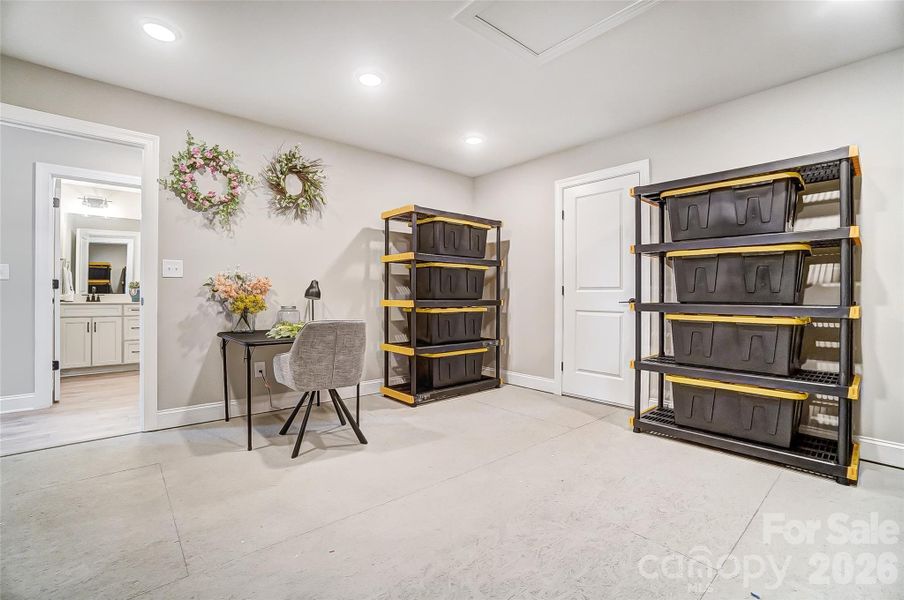 Partially finished storage area