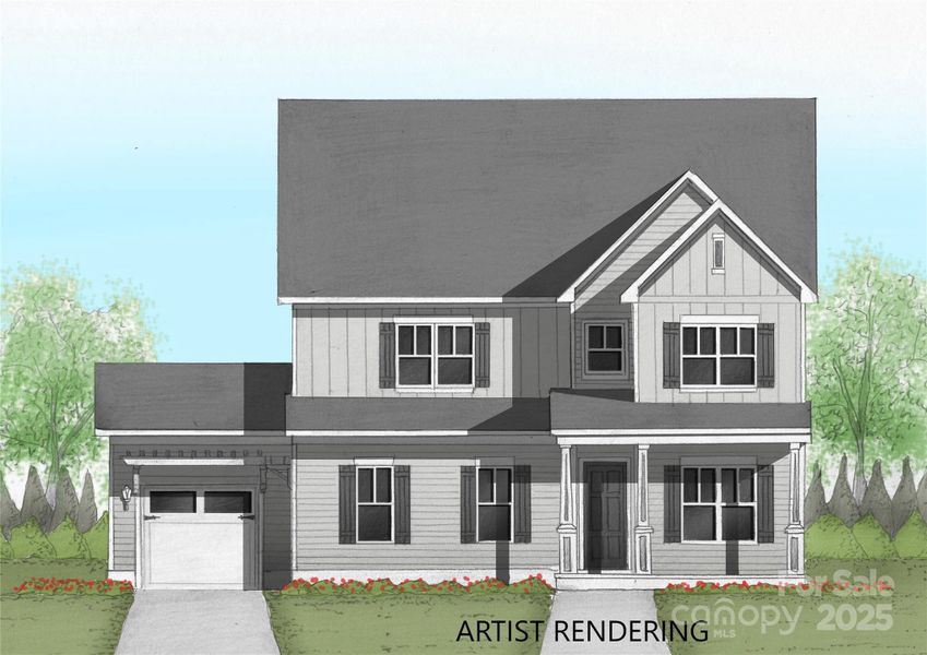 Exterior rendering of this home design in Edmunds Farm, Clover, SC (Image 2).