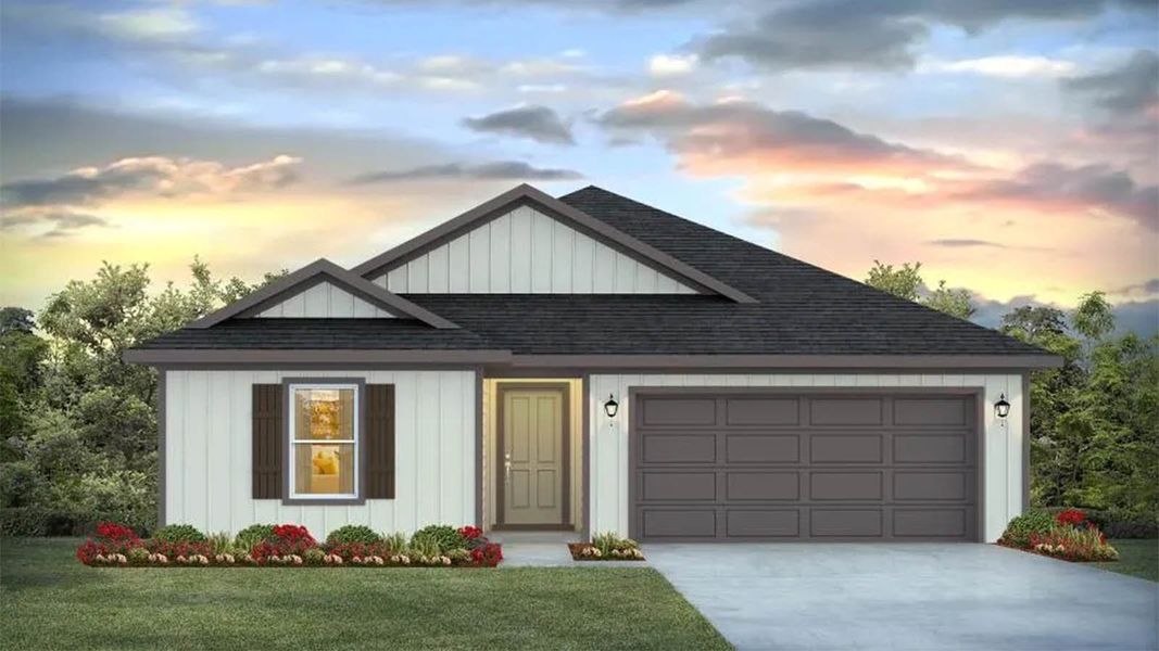 Representative exterior photo of a completed home built from the Freeport by D.R. Horton in Owl's Head Farms, Freeport, FL (Image 2). Representative exterior photo of a completed home built from the Freeport by D.R. Horton in Owl's Head Farms, Freeport, FL (Image 2).