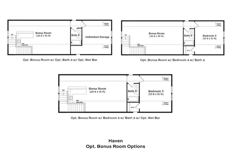 2D floor plan layout for the Haven by DRB Elevate. in Summerwind Crossing at Lakes of Cane Bay, Summerville, SC (Image 10).