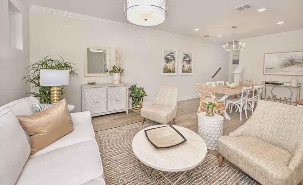 Furnished interior view inside a new home in Nocatee, Ponte Vedra (Image 7). Furnished interior view inside a new home in Nocatee, Ponte Vedra (Image 7).