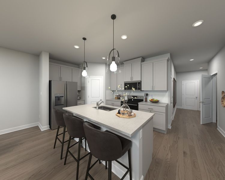 Furnished interior view inside a new home in Cedarcrest Townhomes, Fairview (Image 3).