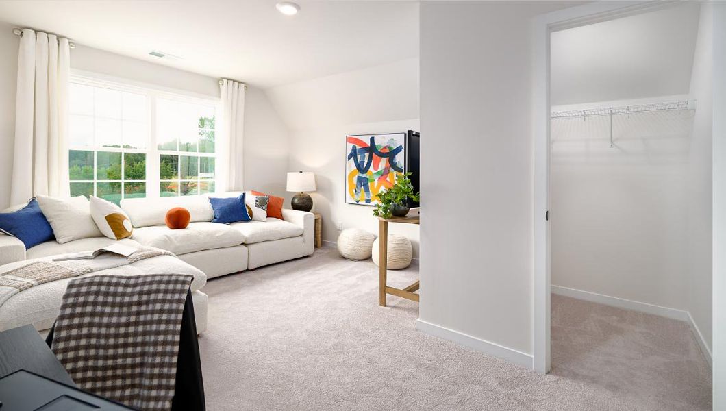 Furnished interior view inside a new home in Sanctuary at Southgate, Indian Trail (Image 15). Furnished interior view inside a new home in Sanctuary at Southgate, Indian Trail (Image 15).