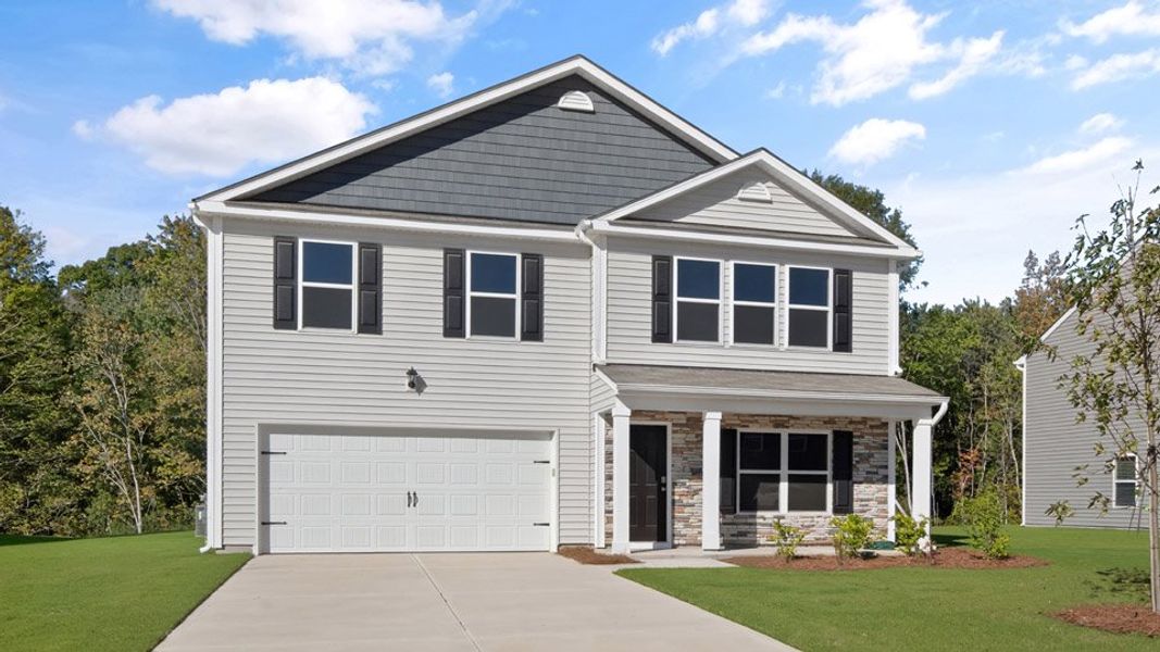 Representative exterior photo of a completed home built from the KYLE by D.R. Horton in Olive Branch, Clayton, NC (Image 17).
