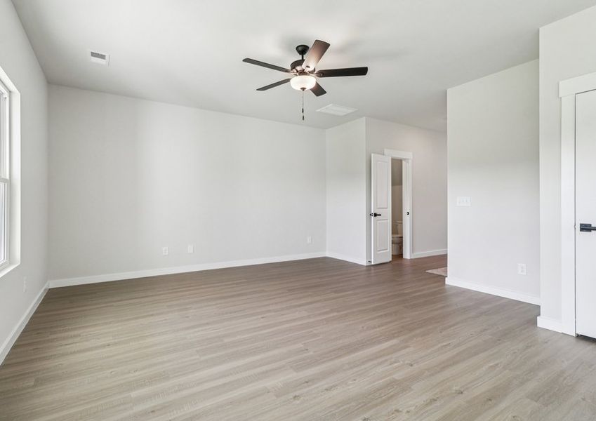 The living room is spacious