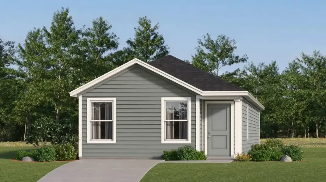 Front exterior of a new home in Espada, San Antonio, TX, highlighting curb appeal (Image 1). Front exterior of a new home in Espada, San Antonio, TX, highlighting curb appeal (Image 1).