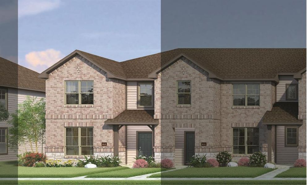 Travis with Elevation 6B Stone Exterior 2023 Townhomes