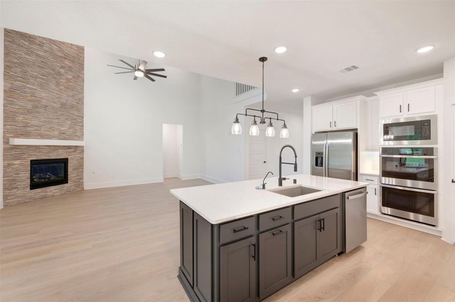 Furnished interior view inside a new home in Lone Star Landing, Montgomery (Image 15).