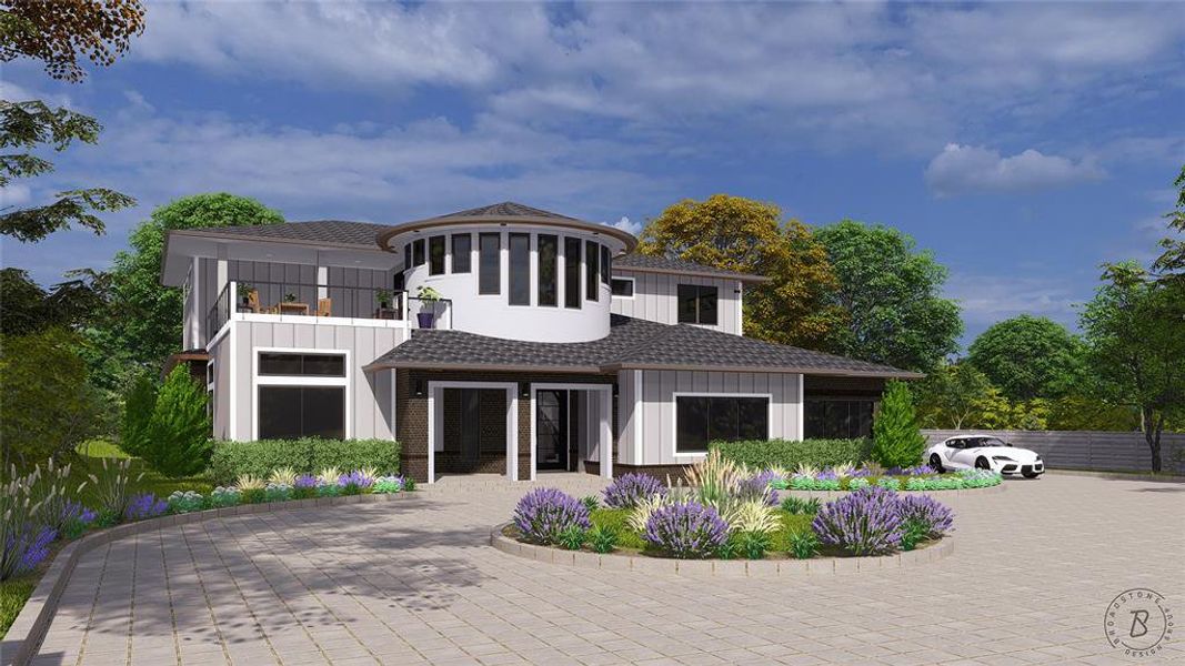 View of front of home featuring a balcony