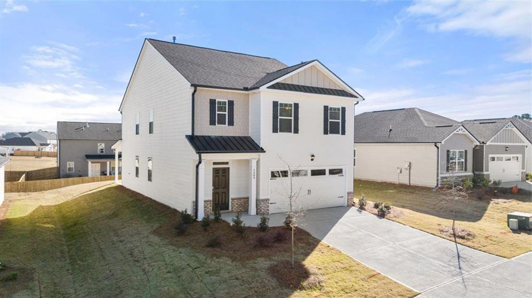 Exterior details and patio area of a home in Shoal Creek, Hampton (Image 3).