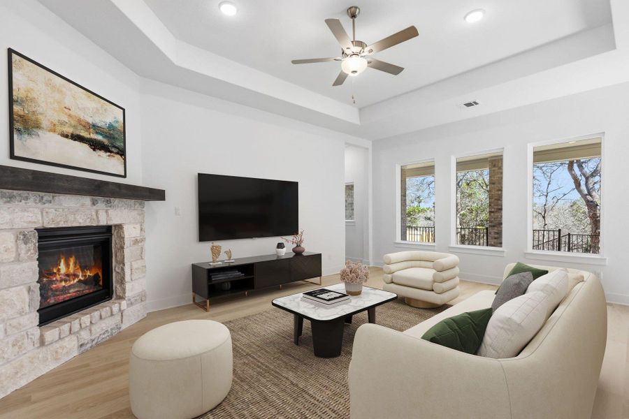 Open Concept Family Room - Virtually Staged