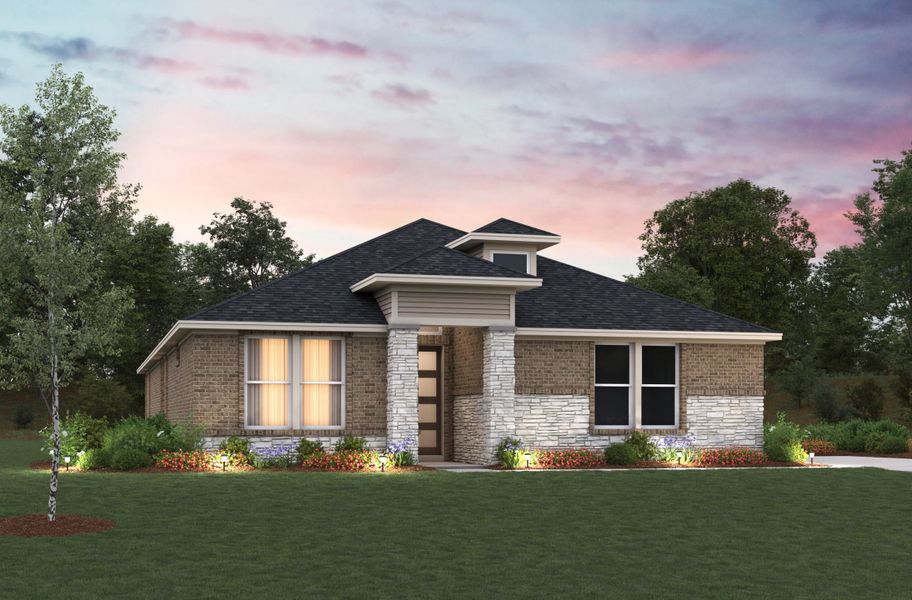 Representative exterior photo of a completed home built from the Mckinney by Beazer Homes in Timber Hollow: Heritage Collection, Magnolia, TX (Image 21).