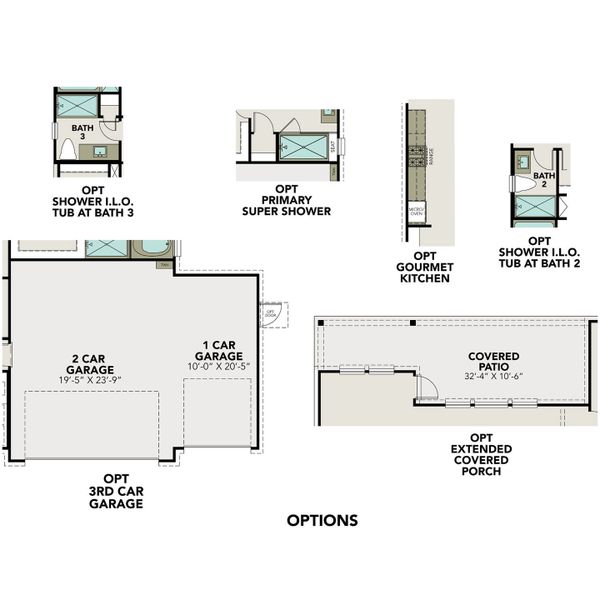 2D floor plan layout for the The Philip A with 3-Car Garage by Davidson Homes LLC in Lago Mar, Texas City, TX (Image 5).