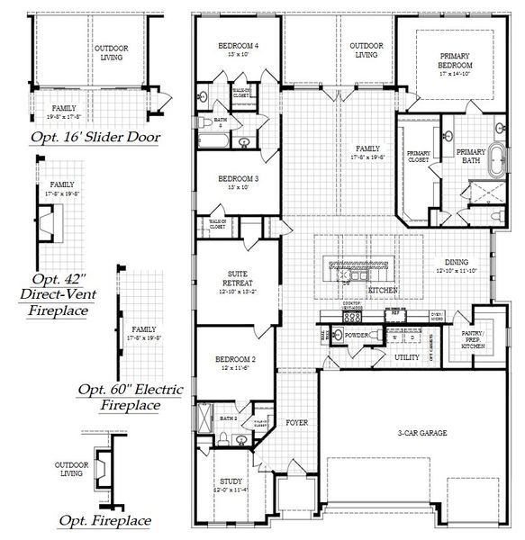 2D floor plan layout of this home in The Grove at Blackhawk, Pflugerville, TX (Image 5).