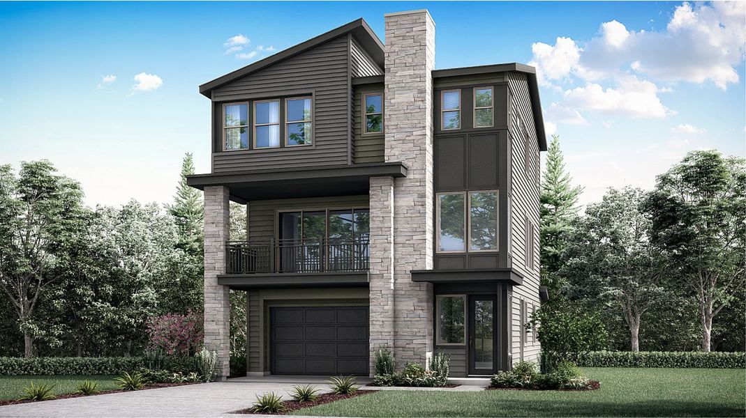 Front exterior of a new home in Red Rocks Ranch, Morrison, CO, highlighting curb appeal (Image 1). Front exterior of a new home in Red Rocks Ranch, Morrison, CO, highlighting curb appeal (Image 1).