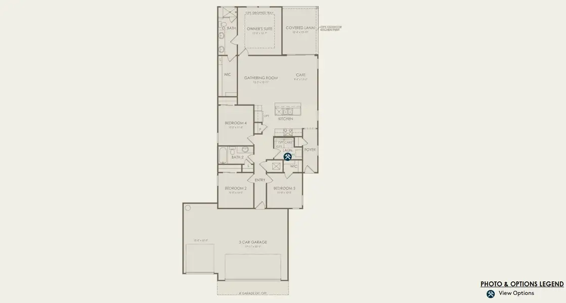 2D floor plan layout for the Drayton Select by Pulte Homes in Seminole Palms, Palm Coast, FL (Image 5).