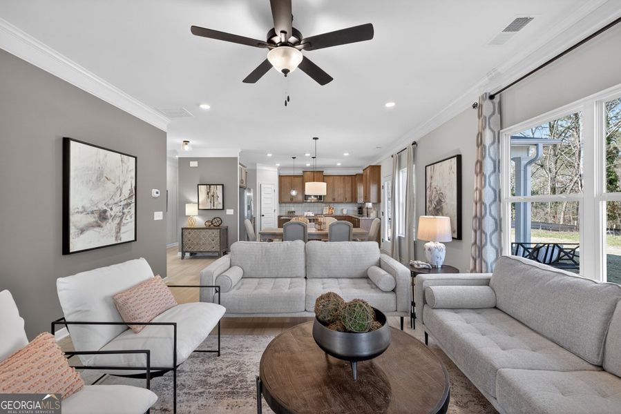 Furnished interior view inside a new home in Bryson Farms, Byron (Image 9). Furnished interior view inside a new home in Bryson Farms, Byron (Image 9).
