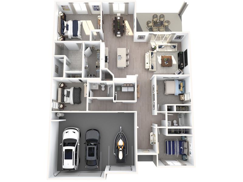 2D floor plan layout for the Chesapeake by Meritage Homes in Oakfield Trails - Signature Series, Parrish, FL (Image 4).
