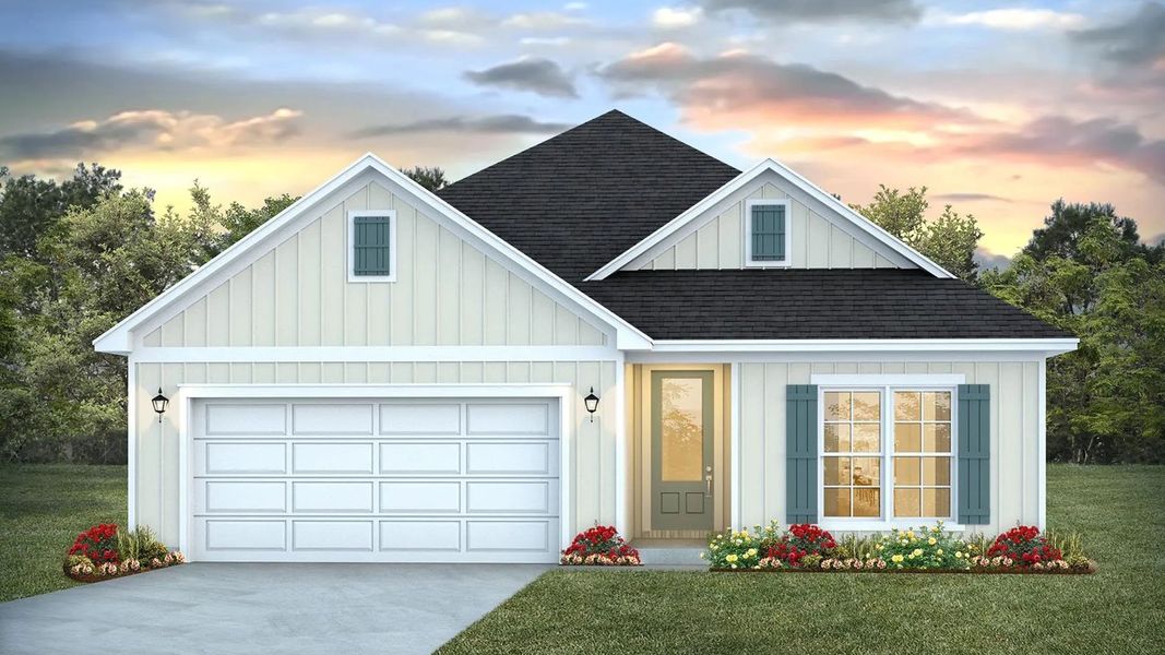 Representative exterior photo of a completed home built from the Lily by D.R. Horton in Breakfast Point East Phase II, Panama City Beach, FL (Image 21).