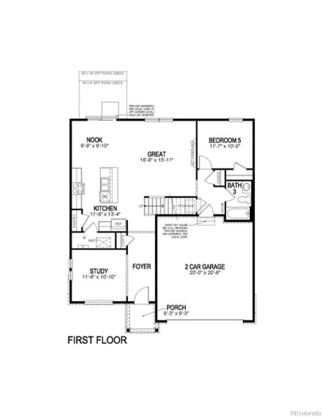 2D floor plan layout of this home in Spring Valley Ranch, Elizabeth, CO (Image 3).