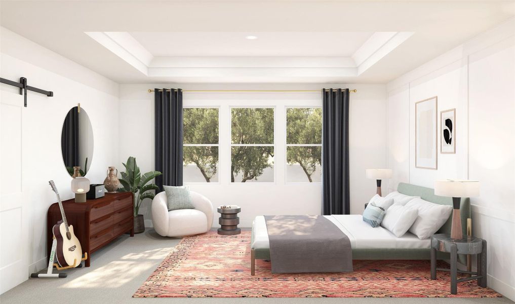 Tranquil primary suite (*Artist rendering used for illustration purposes only.)