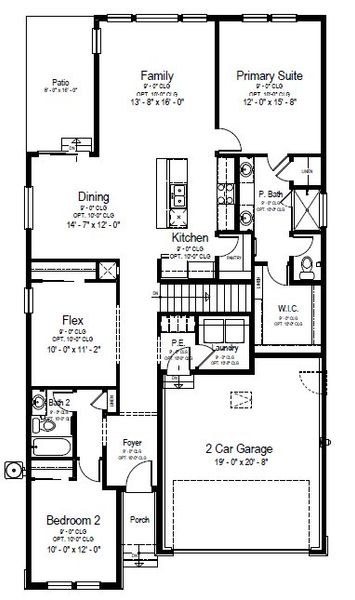 2D floor plan layout for the Marston by View Homes in Country Club Reserve – Fort Collins, Fort Collins, CO (Image 3).