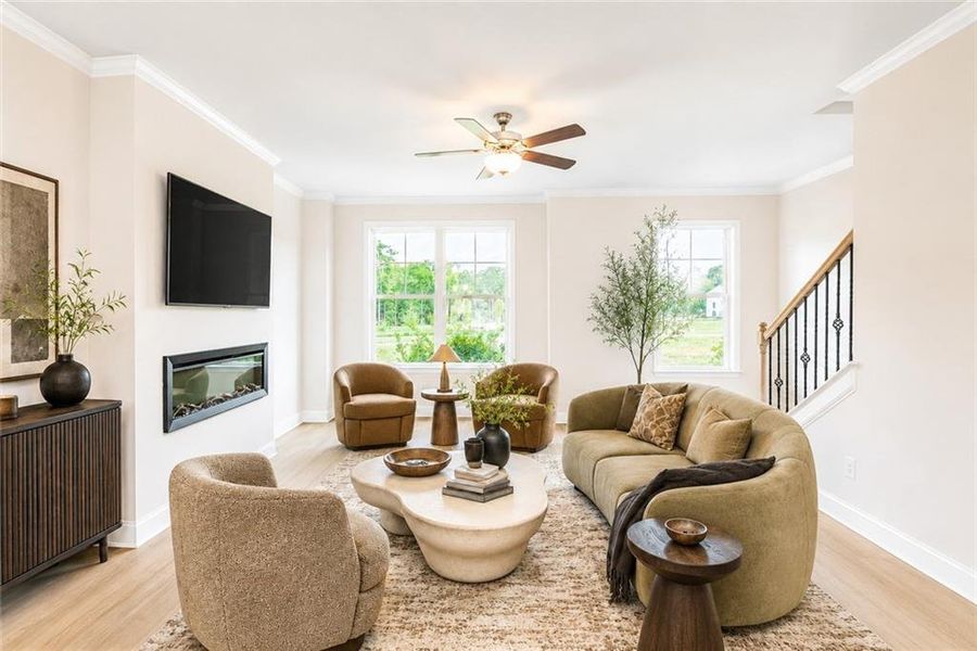 Furnished interior view inside a new home in Towns at Enclave, Lawrenceville (Image 4).