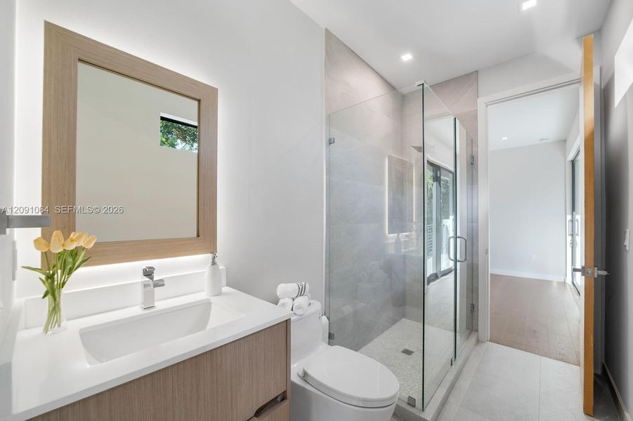 Furnished interior view inside a new home in , Miami (Image 31).