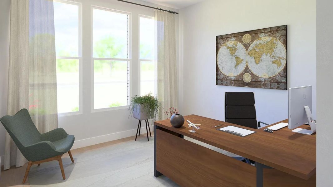 Furnished interior in a model home at Austin Point Showcase in Richmond (Image 12).