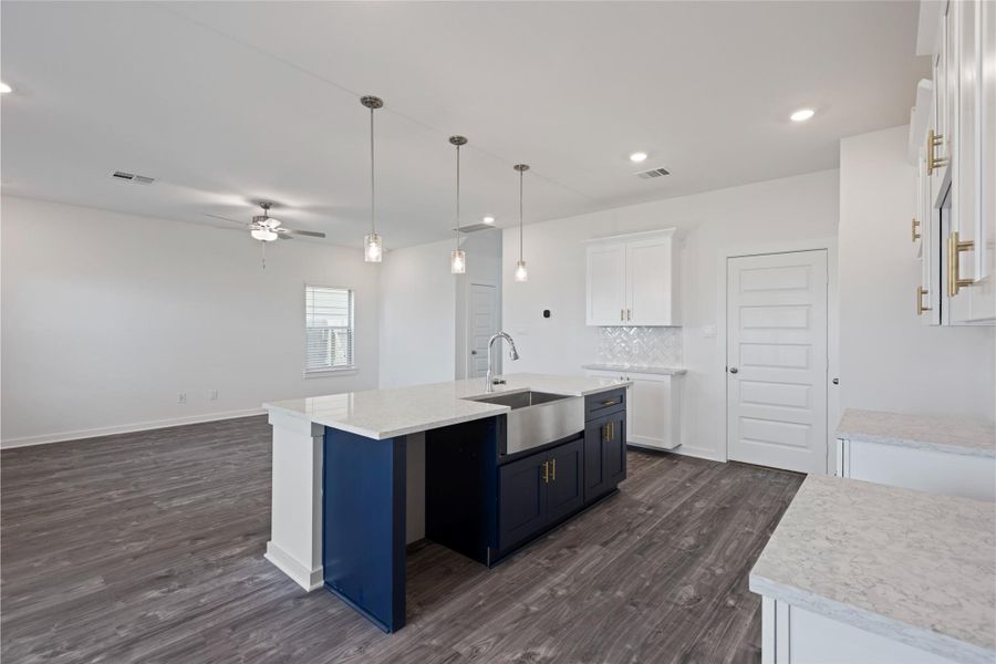 Beautiful 2 toned blue cabinetry