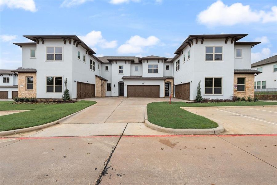 Front exterior of a new home in , Lake Dallas, TX, highlighting curb appeal (Image 18).