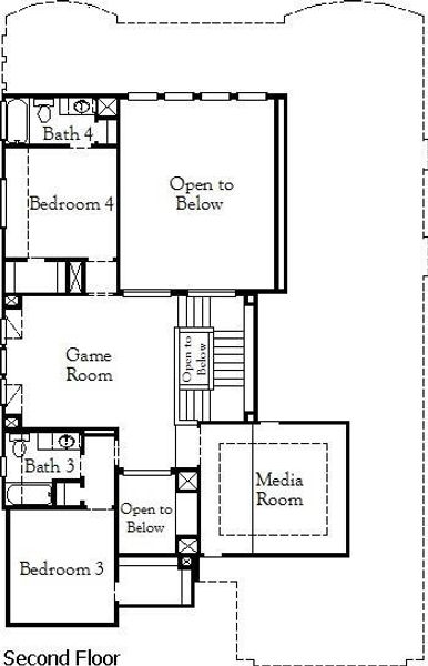 2D floor plan layout of this home in Coastal Point, League City, TX (Image 5).