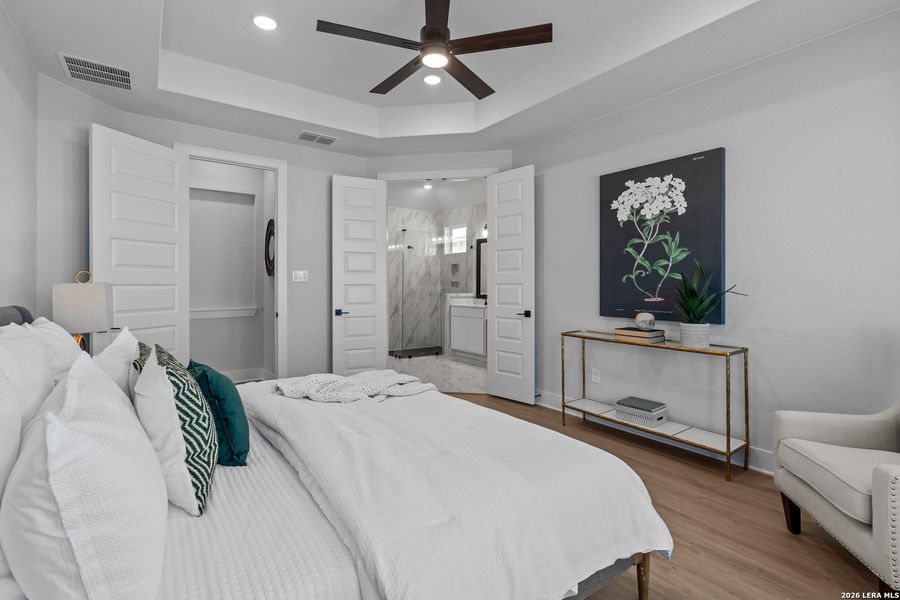 Furnished interior view inside a new home in The Reserve at Potranco Oaks, Castroville (Image 18). Furnished interior view inside a new home in The Reserve at Potranco Oaks, Castroville (Image 18).