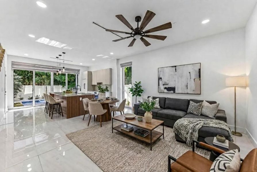 Living and Dining virtually staged