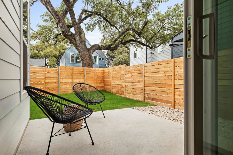 Exterior details and patio area of a home in , Austin (Image 3).