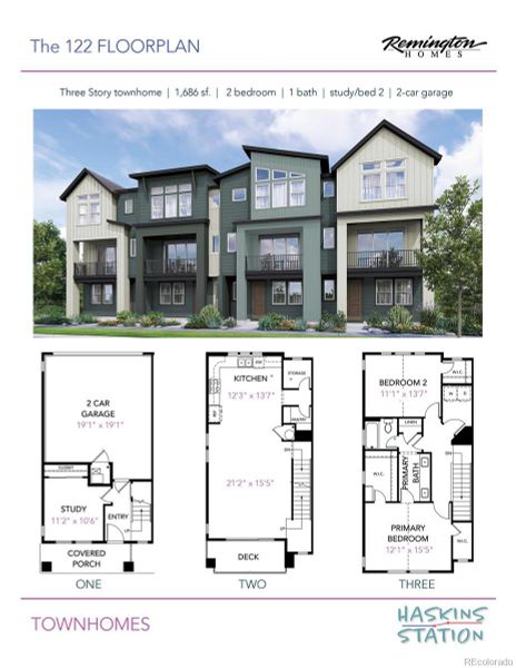 2D floor plan layout of this home in Haskins Station, Arvada, CO (Image 3).