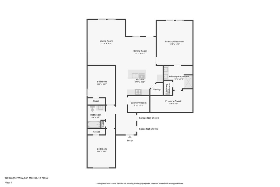 2D floor plan layout of this home in Trace, San Marcos, TX (Image 4).