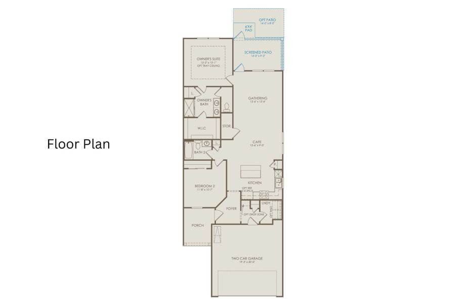2D floor plan layout of this home in Carolina Overlook, Clayton, NC (Image 5).