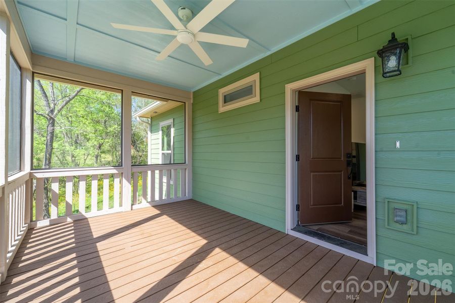 Exterior details and patio area of a home in , Waynesville (Image 21).