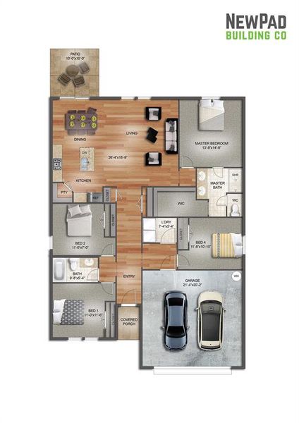 2D floor plan layout of this home in , Azle, TX (Image 3).
